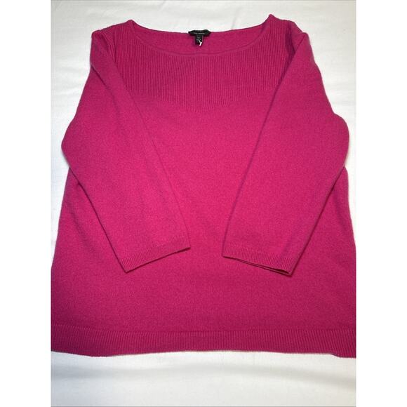 Talbots Petite Pink 2 Ply Cashmere Sweater 3/4 Sleeve Pullover Womans Sz LP EUC - Picture 9 of 12